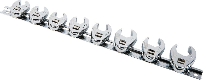 SUNEX TOOLS 9708 3/8-Inch Drive Fractional Crowfoot Flare Nut Wrench Set, 8-Piece, Fully Polished, Sizes 3/8-Inch to 7/8-Inch - Image 4
